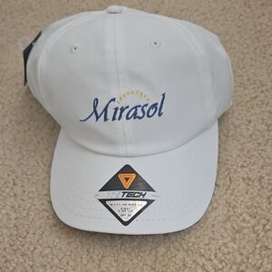 Mirasol White Cap with Blue Embroidery